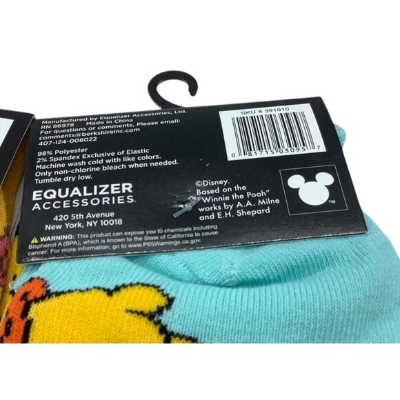 Disney Winnie The Pooh Bear Crew Socks 2 Pairs Size 9-13 NEW - Picture 5 of 6